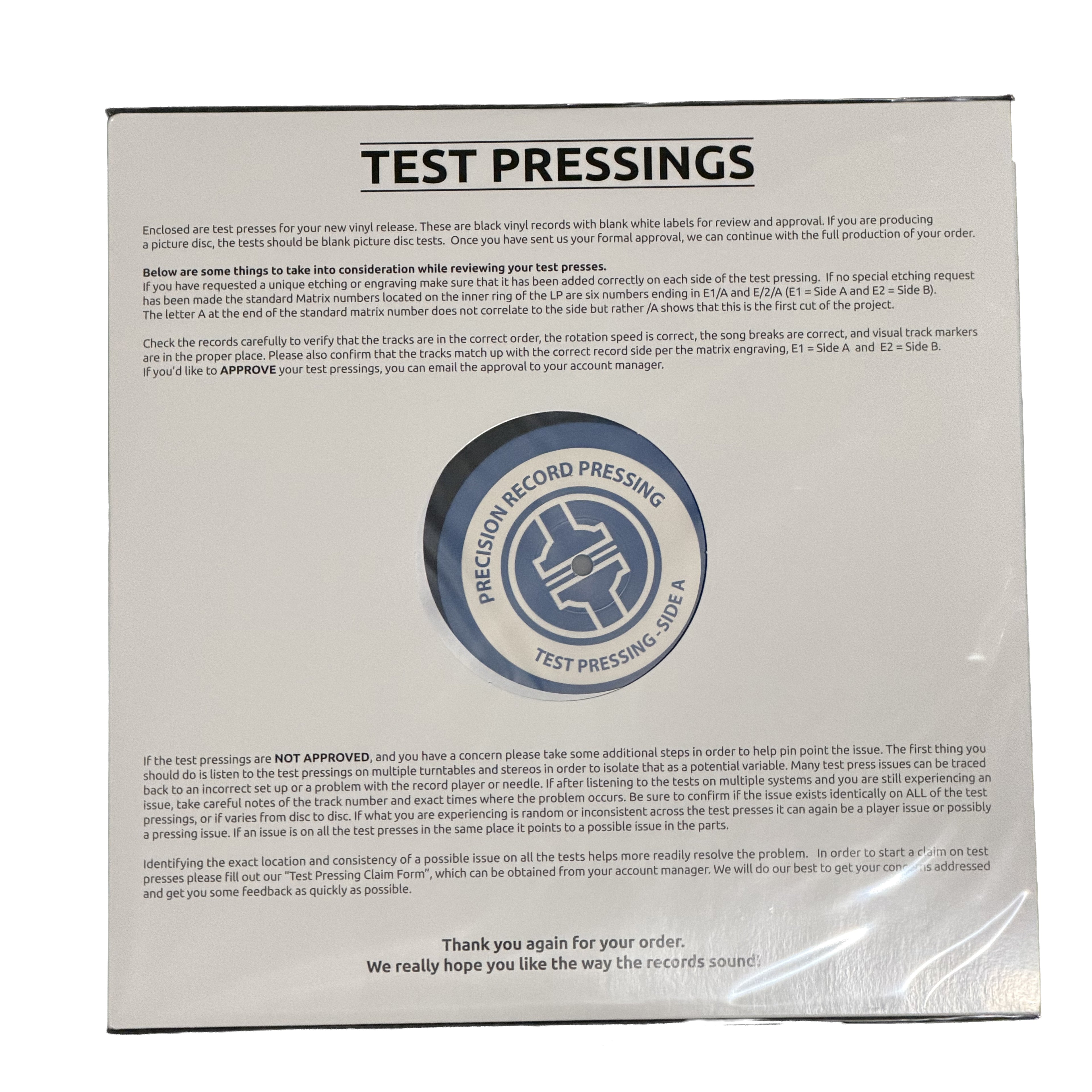 Test Pressing: Koda Vista (2023 Reissue 12" LP)